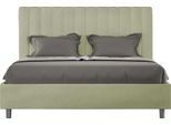 Ityhome - Letto Matrimoniale Francese Contenitore Imbottito 140X210 Microfibra Tè Verde Agueda