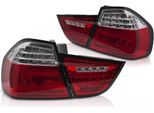 Fanali Posteriori Full Led Per Bmw E90 Lci Berlina Anno 08-12 Rosso/Cromo