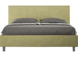 Ityhome - Letto Matrimoniale Francese Senza Rete Imbottito 140X210 Microfibra Tè Verde Adele