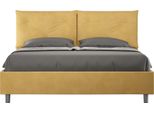 Ityhome - Letto Con Rete Imbottito 160X210 Microfibra Ocra Appia