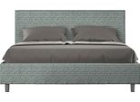 Ityhome - Letto Senza Rete Imbottito 160X210 Tessuto Aragona 7 Azzurro Adele