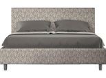 Ityhome - Letto Con Rete Imbottito 160X210 Tessuto Era 02 Grigio Adele