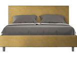 Ityhome - Letto Con Rete Imbottito 160X210 Tessuto Era 06 Giallo Adele