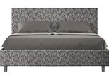 Ityhome - Letto Con Rete Imbottito 160X210 Tessuto Era 09 Blu Adele