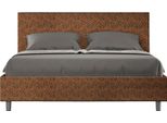 Ityhome - Letto Senza Rete Imbottito 160X210 Tessuto Era 04 Arancio Adele