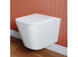 Horow Wc Sospeso Senza Bordo Con Sedile Per Wc Con Meccanismo Soft-Close Sciacquone Monoforo Super-Spin Wc Sospeso Vaso Per Wc Con Nano Rivestimento Per Wc Ospiti