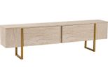 Dmora Mobile Porta Tv Lilith 29.5X180X50H Cm Beige, Apertura A Ribalta 2 Vani