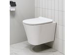 Horow Wc Sospeso Senza Bordo Rivestimento Nano Effetto Loto Sciacquone Monoforo Super-Spinoso Con Sedile Soft-Close
