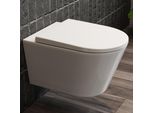 Horow Wc Senza Bordo Wc Sospeso Sciacquone Superspin A 360° Monoforo Con Coperchio In Urea-Formaldeide
