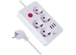 Presa Multipla 4 Prese 2500W 3Xusb Bianco 1,5 M
