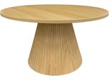 Tavolino Da Caffè Rotondo Moderno Da 80 Cm Con Effetto Legno Chiaro - Oviala Lesly