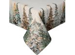 Eurofirany | Tovaglia Di Natale - Tovaglia - 140 X 180 Cm - Beige Oro - Motivo Fiocco Di Neve - Tovaglia Di Natale - Natale