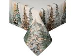 Eurofirany | Tovaglia Di Natale - Tovaglia - 100 X 100 Cm - Beige Oro - Motivo Fiocco Di Neve - Tovaglia Di Natale - Natale