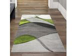 Tappeto Moderno Da Salotto Astratto In Verde Grigio Nero Dimensioni - 80 X 300 Cm