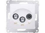 Presa Antenna Doppia SAT-SAT-RTV 1Db Simon 54 Premium Contatto Simon DASK2.01/11