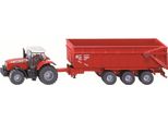 Trattore Siku Con Rimorchio Massey Ferguson Rosso ; 1844