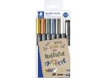 1X Staedtler 8321 TB7 Spazzola Metallica E Bianca 6 St & 1 Pigm.