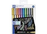 Staedtler 8323 TB10 Staedtler Marcatore Permanente Metallico, Punta Tonda, Confezione Da 10 Pz