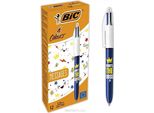 Bic - Colori Messaggi Biro A 4 Colori, Media, Colori Classici, Confezione Da 12 Pezzi