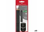 Faber Castell Set 2001 Grip 3 Matite + Gomma + Temperamatite Nero In Blister