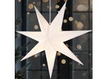 Brubaker Stella Di Natale 3D Da Appendere - Stella Di Carta A Led Con Timer - Stella Dell'avvento Da 60 Cm A Batteria, Bianca