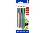 10X Staedtler 8323-S BK5 Marcatore Staedtler Metallizzato 5 St Bk