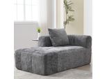 Lvhom Divano Letto Chaise Longue Con Cuscini, Poltrona Lounge, Poltrona Reclinabile Con Tasca Laterale, Divano Funzione Letto, Poltrona Per Soggiorno, Grigio