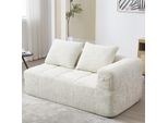 Lvhom Divano A 2 Posti Con Tasca Laterale, Chaise Longue Divano Angolare Poltrona Relax, Poltrona Lounge Divano Letto Imbottito Divano Doppio Per Soggiorno, Beige