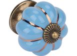 Ceramica Pomelli Zucca Stile Europeo Maniglia Tirare Per Camera Armadio Cassetto Mobili (Blu)