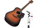 Succebuy Chitarra Acustica Elettrica Cutaway 1041,4 Mm, Set Completo Per Principianti Con Borsa, Accordatore, Tracolla, Corde In Acciaio, Plettri, Capotasto, Tastiera In Palissandro, Adatta Per Fingerstyle, Assolo E Jazz, Sunburst