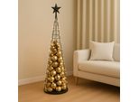 Albero Decorativo HWC-O91, Albero Di Natale Ornamentale Albero Di Natale Decorazione Albero Di Natale Per Decorare, Metallo 160Cm ~ Nero