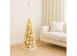 Albero Decorativo HWC-O91, Albero Di Natale Ornamentale Albero Di Natale Decorazione Albero Di Natale Per Decorare, Metallo 160Cm ~ Bianco