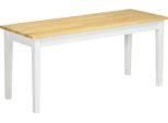 Panca Fortuna Lai A 2 Posti Con Portata Massima Di 220 Kg, In Legno Di Pino Bianco, Panca Da Pranzo, Panca Da Cucina, Panca Da Salotto 102 X 36 X 45 Cm