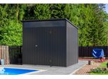 DURAMAX Metall-Gerätehaus 2,5x2m Gerätehaus aus Metall in Grau, Geräteschrank mit 0,3 mm Wandstärke Gartenhaus