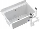 Granitan | Lavello Commerciale Grande - Bianco - Resistente Agli Agenti Chimici - Ideale Per Garage E Officine