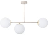 Lampada Da Soffitto Siena Cashmere-Oro A 3 Luci Con Paralumi Bianchi E14 – Elegante Illuminazione Da Soffitto Per Il Soggiorno