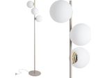 Lampada Da Terra Siena Kashmir A 3 Luci Con Paralumi Bianchi – Elegante Lampada Da Terra Per Il Soggiorno