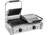 Griglia A Contatto Royal Catering - 2 X 1.800 Watt - Scanalata - 2.0