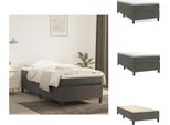 Vidaxl Letto Boxspring Grigio Scuro 100X200 Cm In Velluto - Letti E Strutture Letto