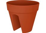 Elho Vaso Da Fiori Soppalco Porta Balconi Urbani 28X25Cm Tubi Di Trabocco Rotonda Cassetta Fioriera Cassetta Balcone Terracotta