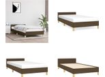 Vidaxl Giroletto Con Testiera In Tessuto Marrone Scuro 80X200 Cm - Giroletto Con Testiera - Giroletti Con Testiera - Giroletto - Letto Con Testiera