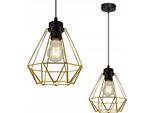 Light-Home Corral Lampada A Sospensione - Lampada Da Soffitto Industriale - Lampada A Sospensione In Metallo - 1 Lampadina, Nero E Oro