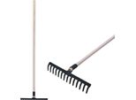 Rastrello Da Giardino Strend Pro R105, 14 Denti, Manico In Legno 1600 Mm