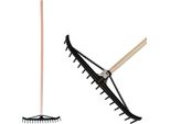 Rastrello Per Fieno Longbow, 16 Denti, In Plastica, Per Foglie, Manico In Legno