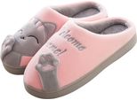 Donna Uomo Pantofole Pantofole Di Peluche Welcome Home Rosa Taglia 40/41