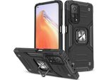 Wozinsky Anello Armatura Custodia Ibrida Corazzata + Supporto Magnetico Mi Poco M4 Pro 5G / Redmi Note 11 5G (Cina) / Redmi Note 11T 5G / Redmi Note 11S 5G Nero