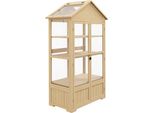 Outsunny Serra In Legno Con Serratura Serra Con 4 Livelli, Lucernario, Serra Fredda Con Doppia Porta, Per Giardino, Balcone, Natura, 100 X 56,5 X 178 Cm