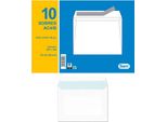 Generico Confezione Da 10 Buste Bianche 229X324 Con Strisce Trasparente Formato Unico
