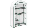 Serra Fortuna Lai Con Porta A Tetto Arrotondato, Ripiani, Serra In Acciaio Resistente All'inverno, Serra Per Balcone, Giardino, Serra Per Pomodori 100 X 45 X 160 Cm, Serra Per Pomodori, Ortaggi, Fiori, Bianco