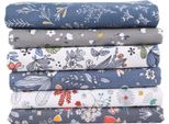 Tessuto In Cotone A Motivi Floreali, 6 Pezzi, 50X40Cm, Grigio Chiaro, Per Cucito Fai Da Te, Sartoria, Artigianato